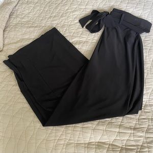 White House Black Market WHBM The Wide Leg Black Pant Womens Sz Medium NWT $79